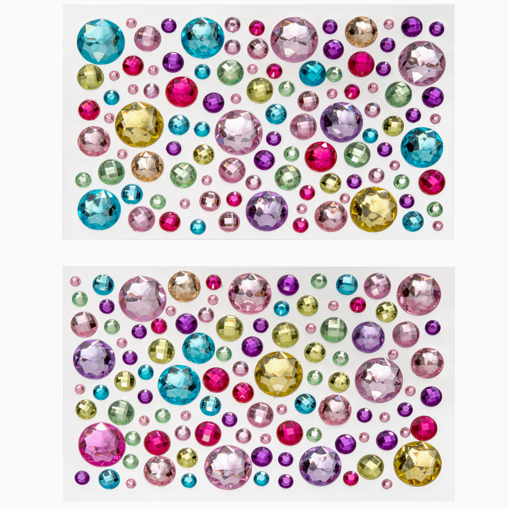 Mixed Color Sticker Self Adhesive Acrylic Crystal Rhinestone 1 Sheet/Set Craft  Jewels and Gems Sticker Set for Children